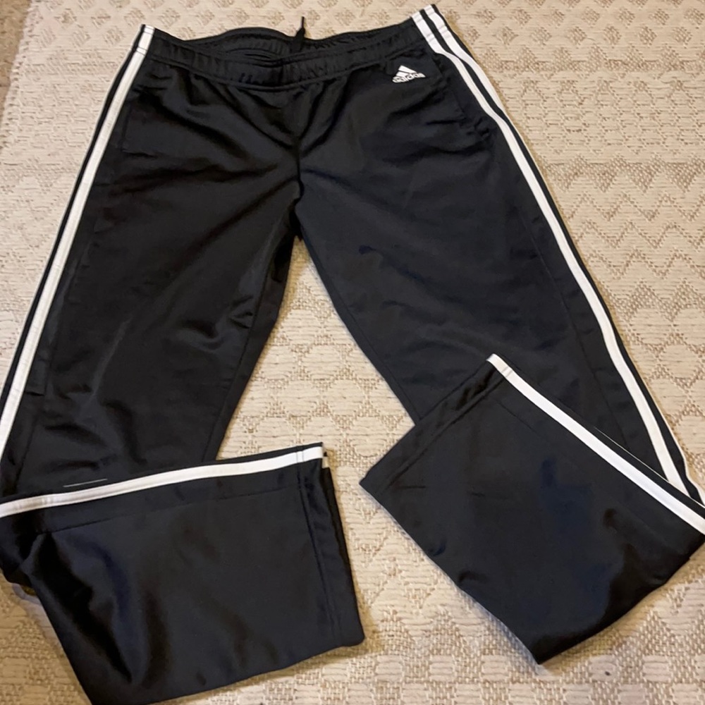 Adidas 3 strip athletic / lounge pants w/ drawstring ( inside) waist